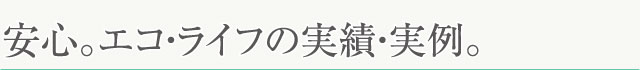 安心。エコ・ライフの実績・実例。